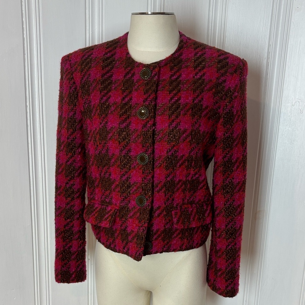 Vintage CONRAD C. Collection Tweed Cropped Blazer – Size 6